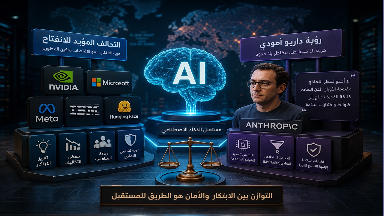تحالف تقني بقيادة إنفيديا ومايكروسوفت يدافع عن نماذج الذكاء الاصطناعي مفتوحة الأوزان.. لماذا يعارضها مؤسس Anthropic؟ وهل أصبح الانفتاح سلاحًا ذا حدين؟